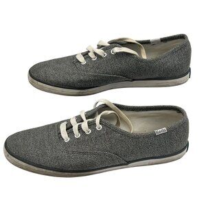 Keds Womens Gray Lace-Up Sneakers Size 8 Casual Canvas Shoes Comfortable